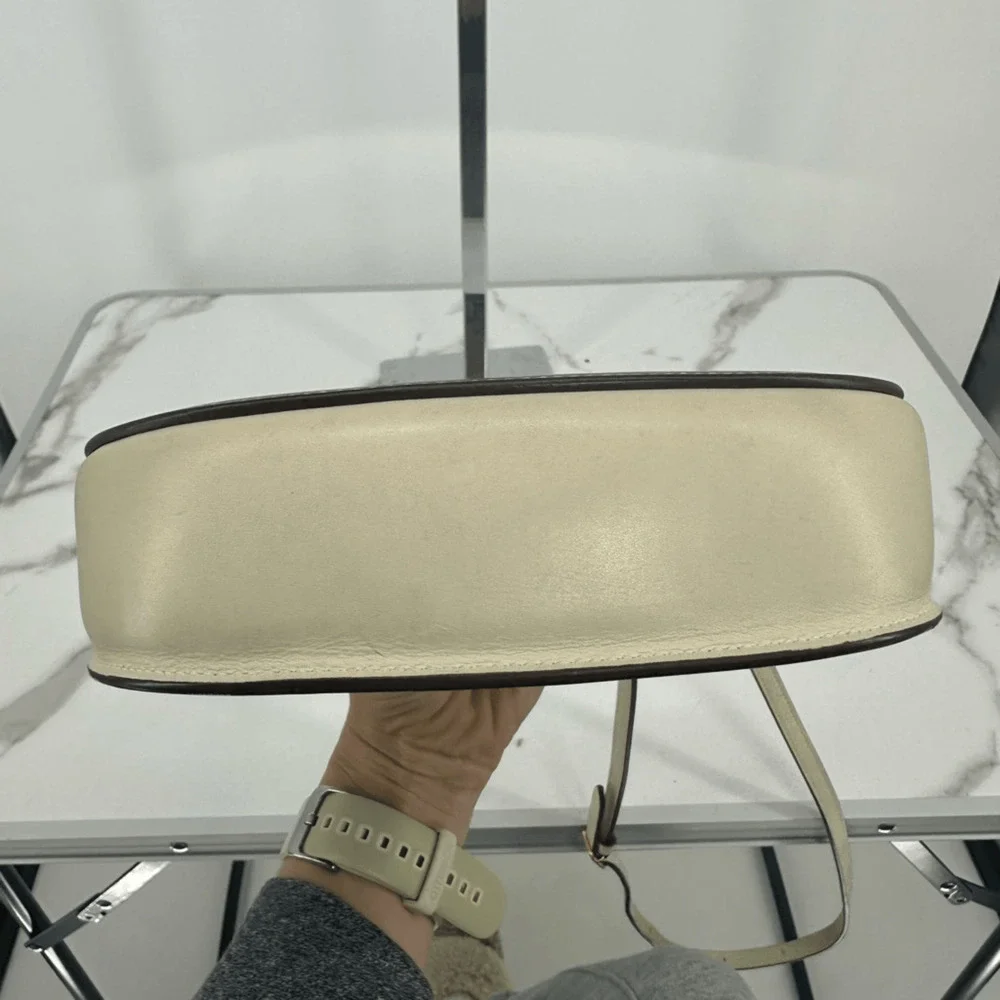 Celine 2016 Phoebe Philo Trotteur Crossbody Flap Bag Two Tone Beige Brown